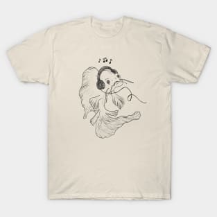 Musical Fish -- musician gift, koi fish lover, headphones T-Shirt